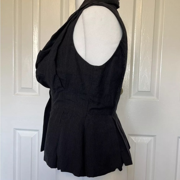All Saints Shantara Peplum Waistcoat Blck Size UK12 - Picture 8 of 9